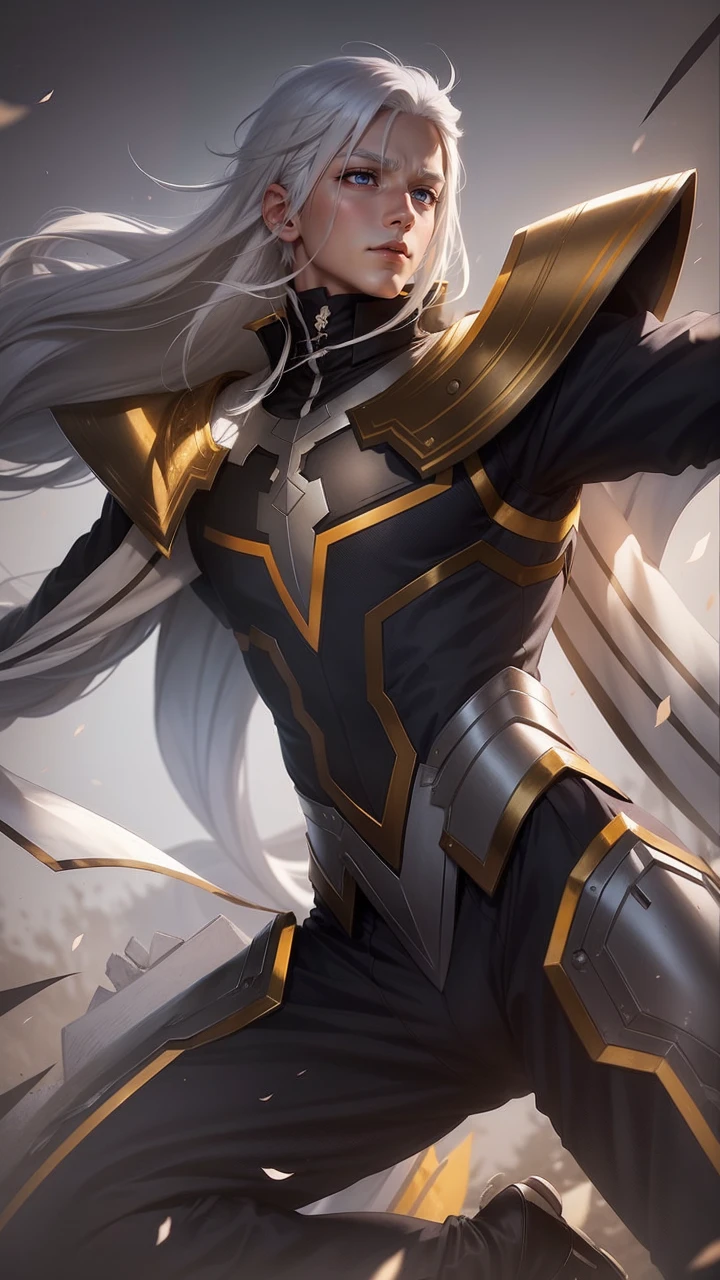 1boy, anime, white Hair
