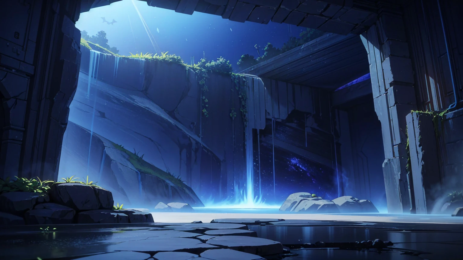 Deep undergrand cavern background with no sunlight,masterpiece,game CG,anime,Unmanned, no human,background,,,Soil, rock surface, indoor