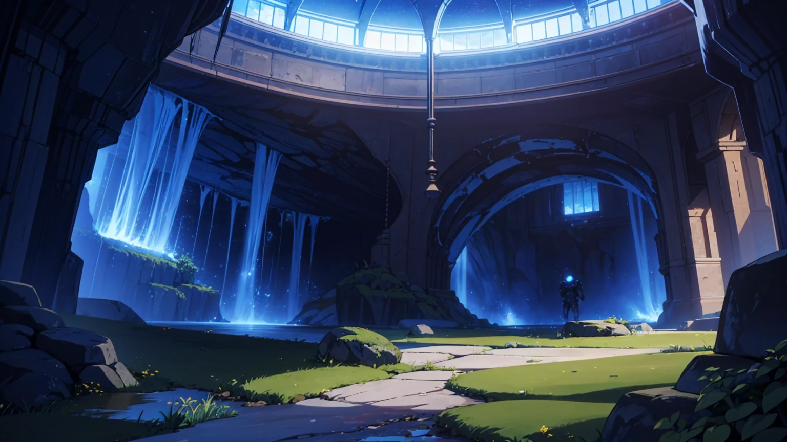 Deep undergrand cavern background with no sunlight,masterpiece,game CG,anime,Unmanned, no human,background,,,Soil, rock surface, indoor