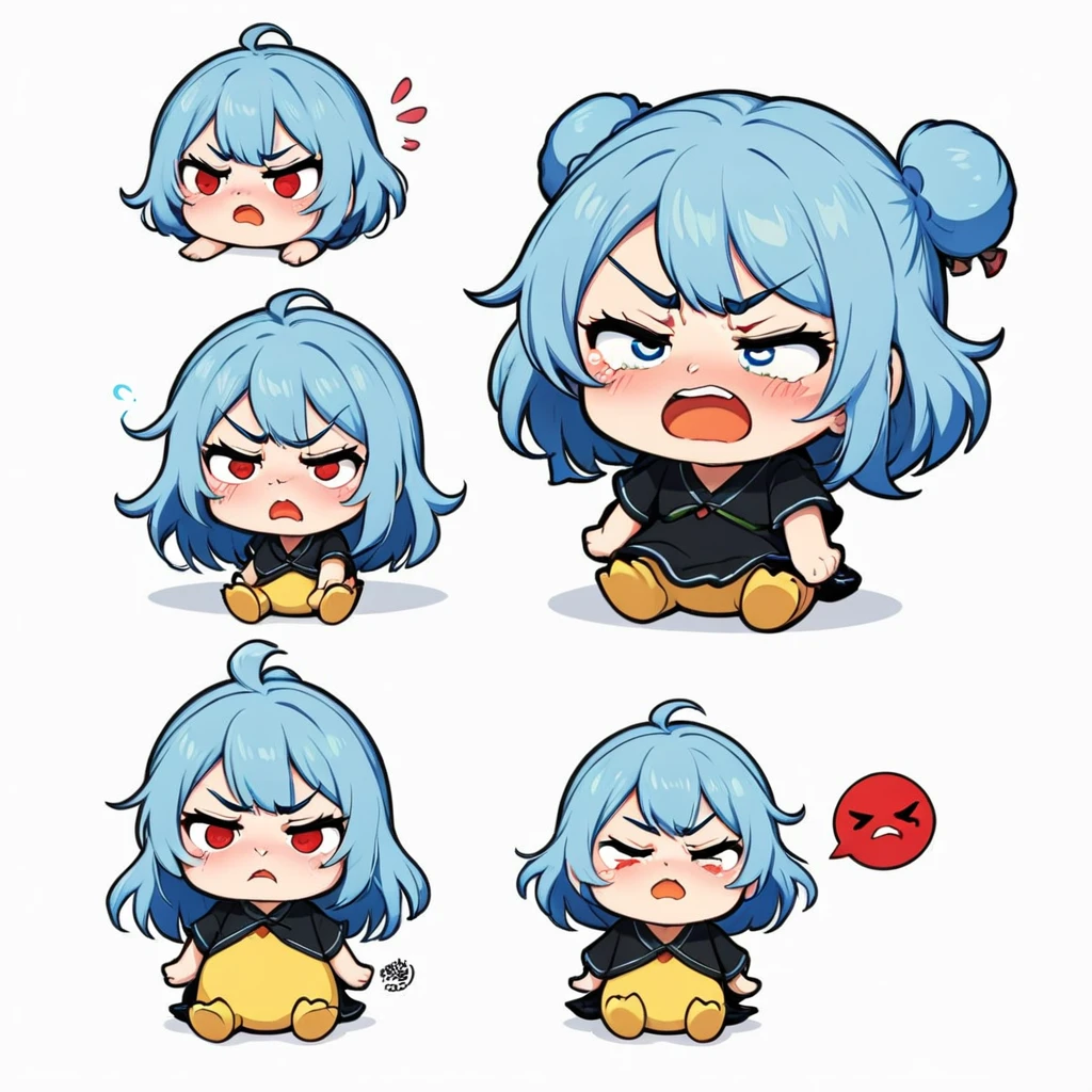A lovely , screenshot, mori kei,
duckcore plush doll art, exaggerated poses, happy, angry, sad, cry, cute, expecting, laughing,
disappointed, exaggerated movements, various expressions and movements, sticker art design, white background, style cute