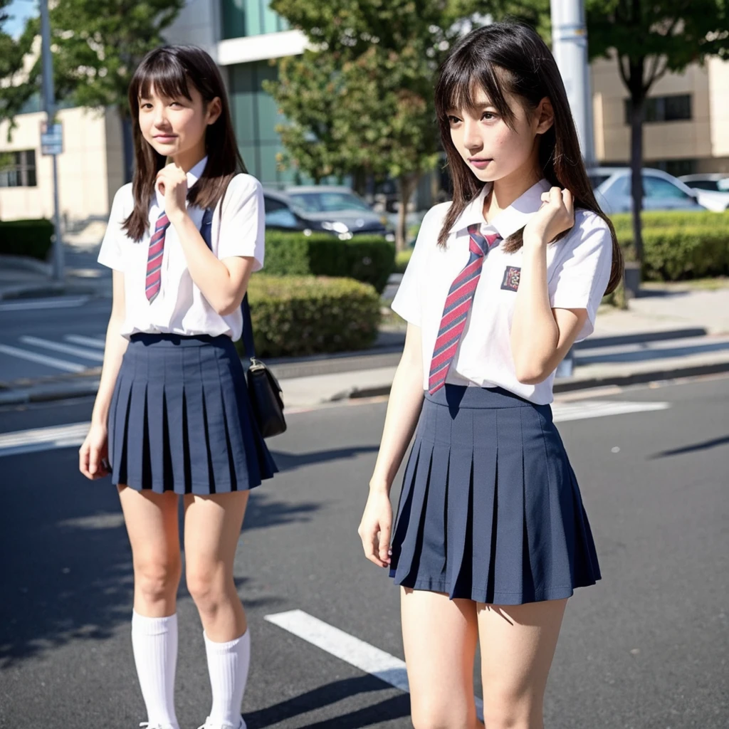 Japanese、、mini skirt、Reflecting the entire body