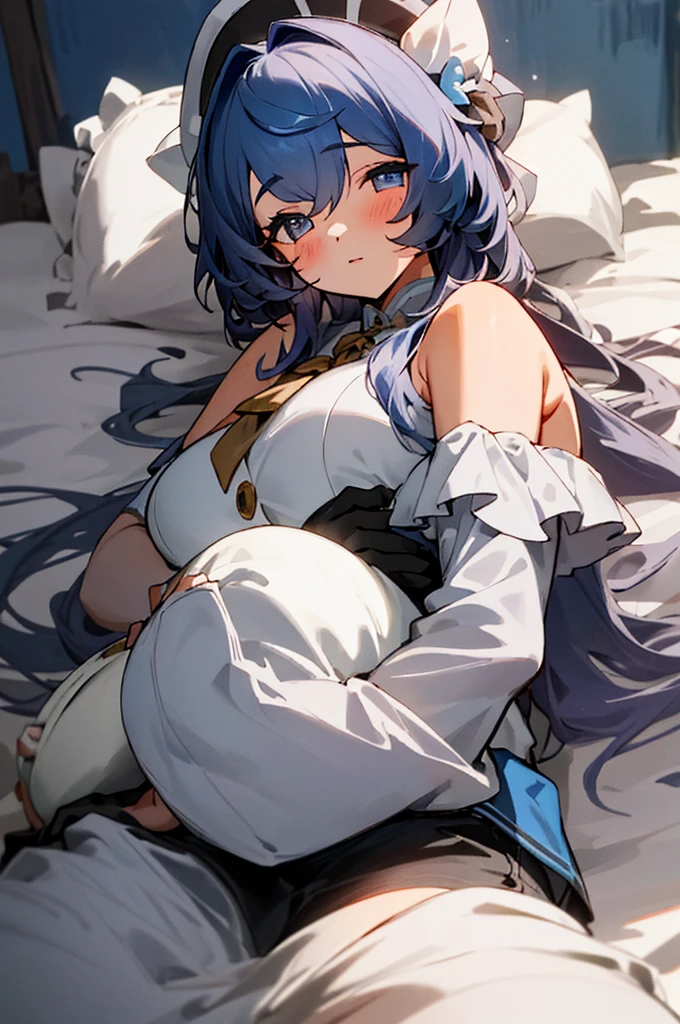 （（tmasterpiece，Best quality at best）），1 plump girl，solo， Ultra-detailed eyes，Upper part of the body，exposed bare shoulders，Playful and cute，Uniforms，sleepily