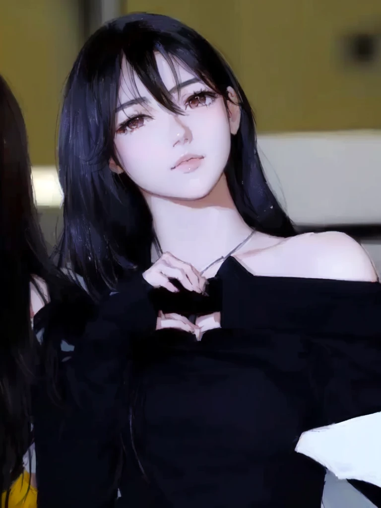 anime girl with black hair and brown eyes wearing a choke, anime realism style, beautiful anime portrait, portrait anime girl, detailed portrait of anime girl, semirealistic anime style, s anime art style, girl with black hair, fubuki, anime style portrait, realistic anime artstyle, portrait of an anime girl, beautiful anime art style, realistic anime art style, Mikasa