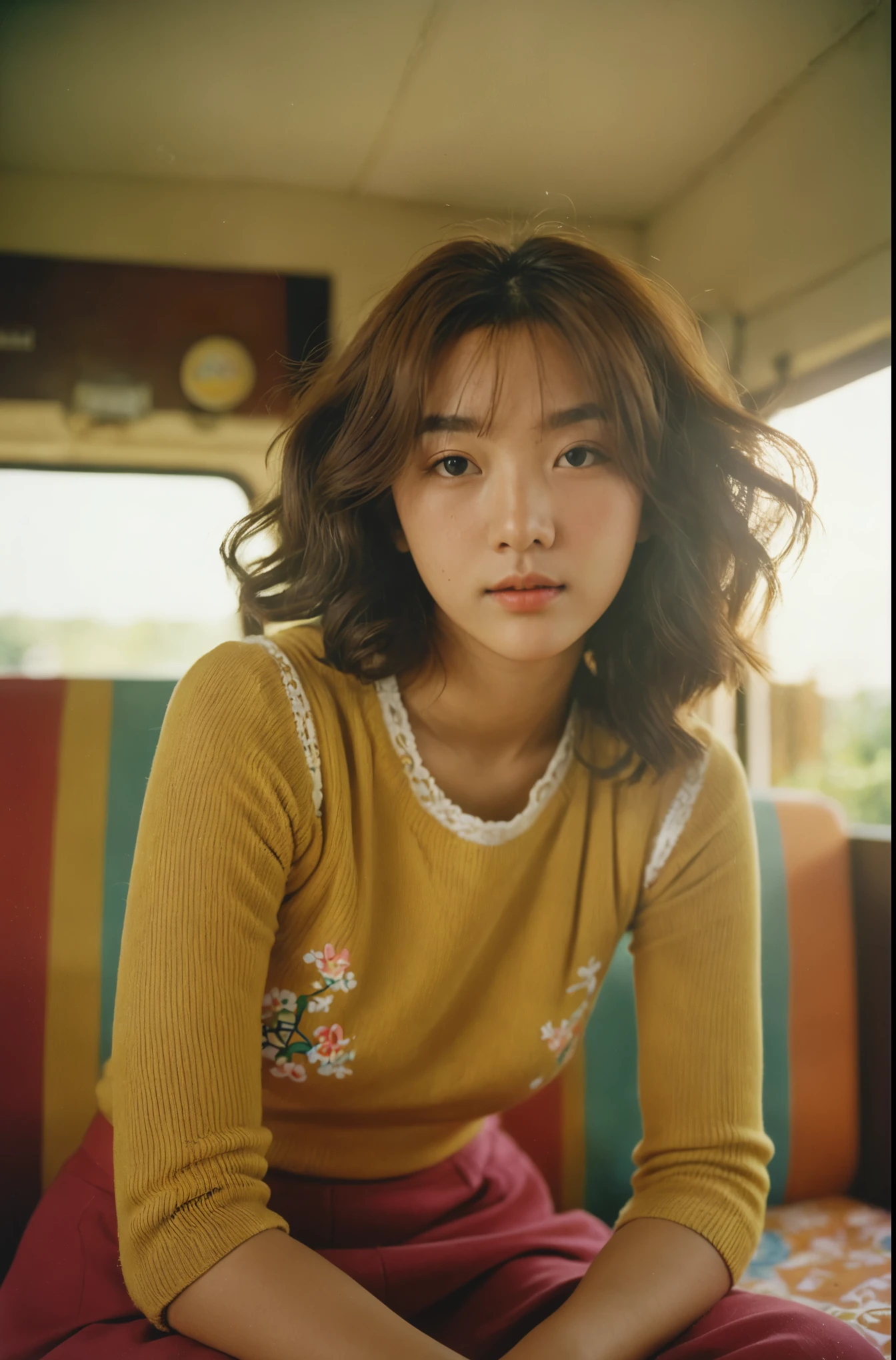 a portrait of MagMix Girl, analog film photo, Kodachrome.