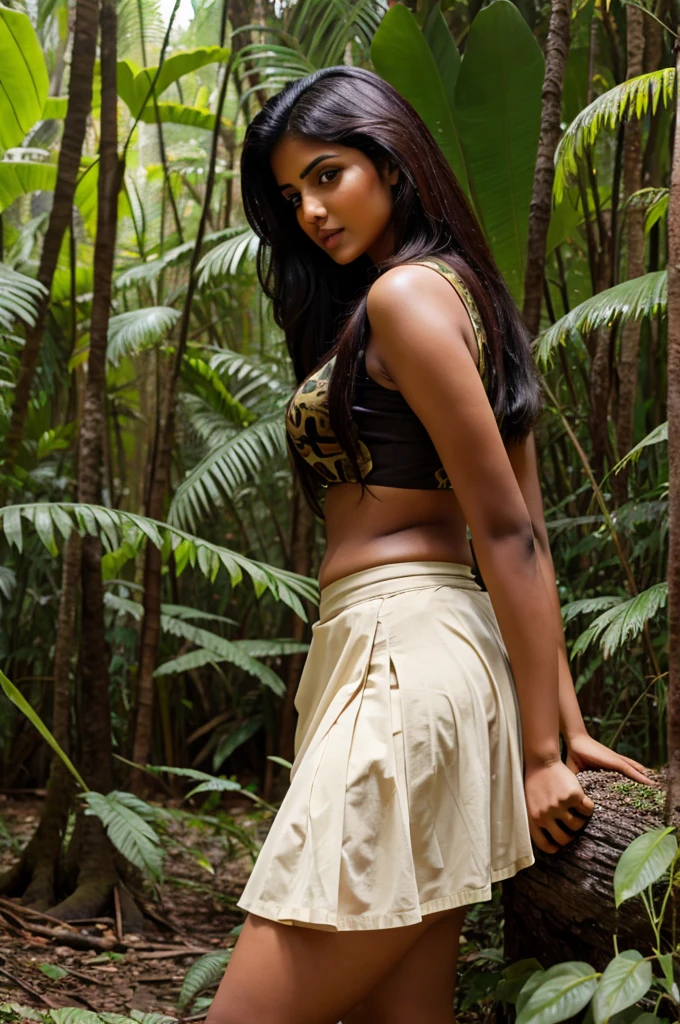 6 feet big ass beautiful indian woman in skirt in jungle