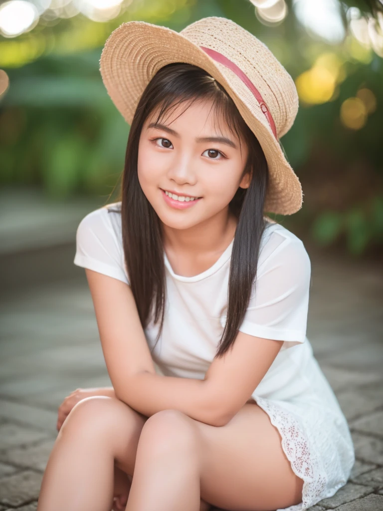 (masterpiece, highest quality:1.2), Hwa Eun Sun, 8K, young cute beautiful curvy filipina girl, tanned skinned, 85mm,Official AR RAW photo, 、show me your ears、photo shoot, cute face, thicc thighs, nipa hut, looking at the viewer, embarrassing、smile、no makeup, film grain, chromatic aberration, sharp focus, face light, clear lighting, Ten generations, detailed face, background bokeh、((((((18 year old cute girl)))))), clothes with short sleeves, seductive dress