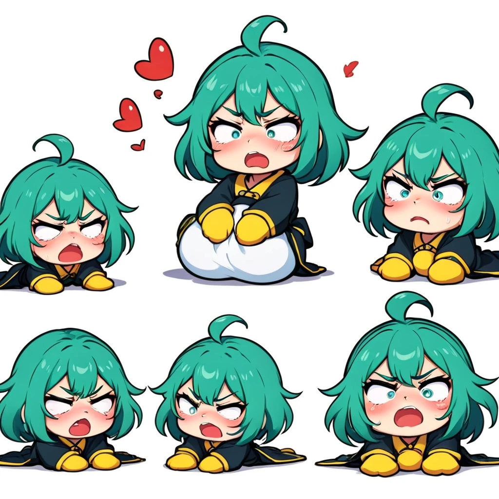 A lovely , screenshot, mori kei,
duckcore plush doll art, exaggerated poses, happy, angry, sad, cry, cute, expecting, laughing,
disappointed, exaggerated movements, various expressions and movements, sticker art design, white background, style cute