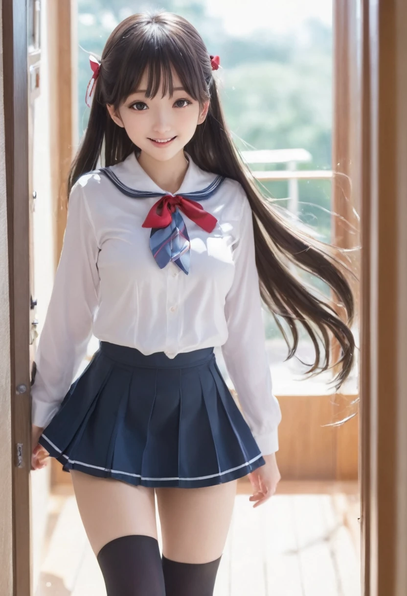 (Rear insertion position, Sex preparation:1.2), Black Hair, Long Hair, Cute Hips, lure,  (school uniform、Check skirt), (Turn around and put your hands on the wall), Bend、nsfw、BREAK Perfect Anatomy、highest quality、(cute:1.1)、(cute)、(High resolution:1.2)、Unbelievably absurd:1.3、Incredible illustrations、(cuteイラスト:1.2)、Beautiful background、(1 girl) 、solo)、(10th Generation、JK、Loli face、Small breasts:1.2)、slender、(Brat、smug face:1.3)、,(tooth:0.6)、Cheeky 、Eye highlights、A confident smile、