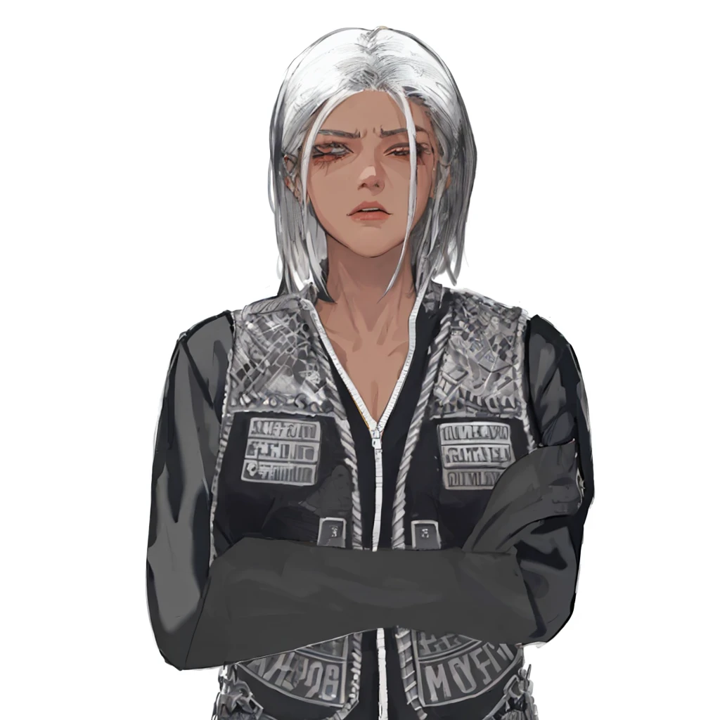 (masterpiece:1.2, best quality), (girl, solo, sexy body:1.2),angry face,Hair: buzz cut,Clothing: oversized, distressed denim jacket with patches and pins, paired with black skinny jeans and combat boots, Hanging out in an underground music venue or street art exhibit