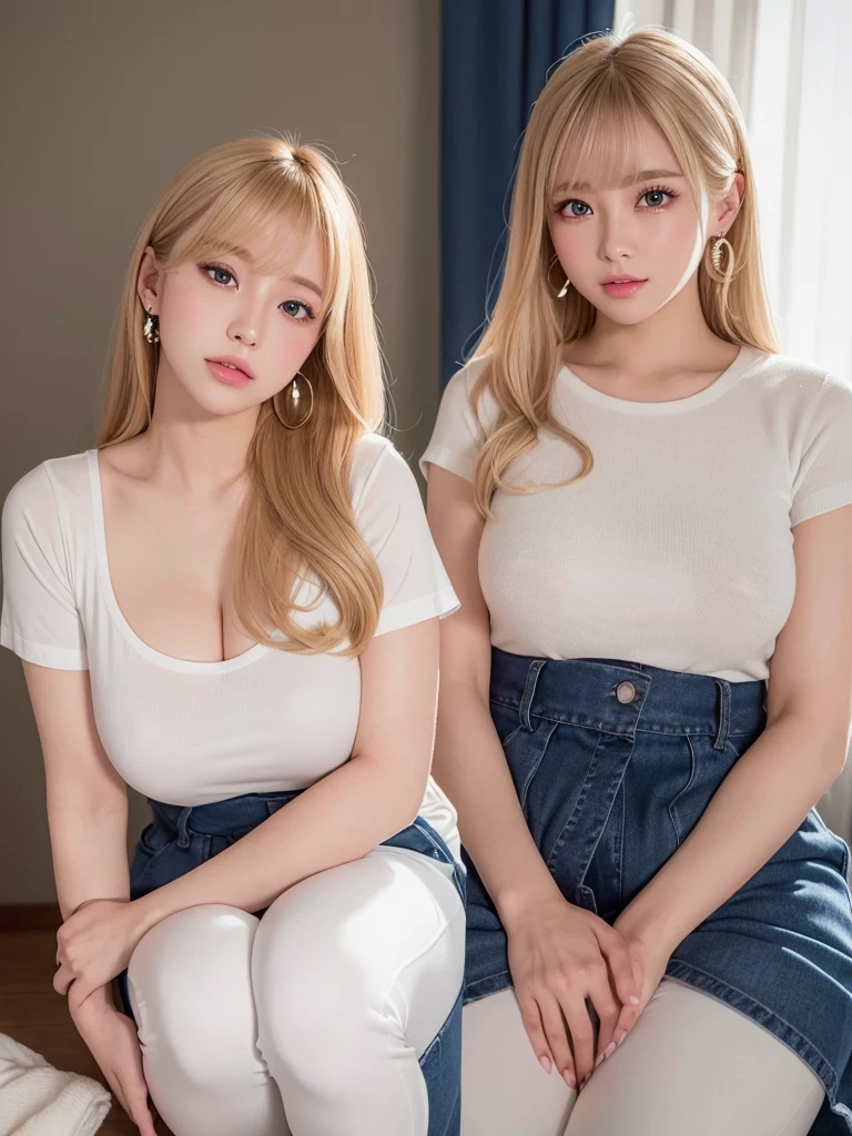 super detailed、High resolution、Super beauty　highest quality、masterpiece、navy high socks、Majimix Real、(Raw photo:1.2)、(Photoreal:1.4)、beauty of beautiful details　and delicate expression、blonde、((I can see my pants))(Crouching panty shots)earrings、eyelash、sparkling eyes、glossy lips、beautiful and fine eyes、huge file size、、(Japanese girls&#39; high school uniform))、very detailed expression、finely、Highly detailed face movie lighting、18 year old girl、positive、((dynamic pose)))、(open stance))、(skirt from below and above:1.5), pleated skirt、blazer、sexy upper eyes, (Please spread your legs and show me your panties.:1.5), (white panties:1.5), (black short hair:1.5), (Wet pants and see-through:1.0), (fit the body:1.5)