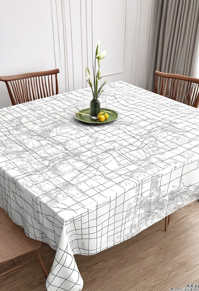 Silk tablecloth，HD quality map，upscale，3D rendering，real picture