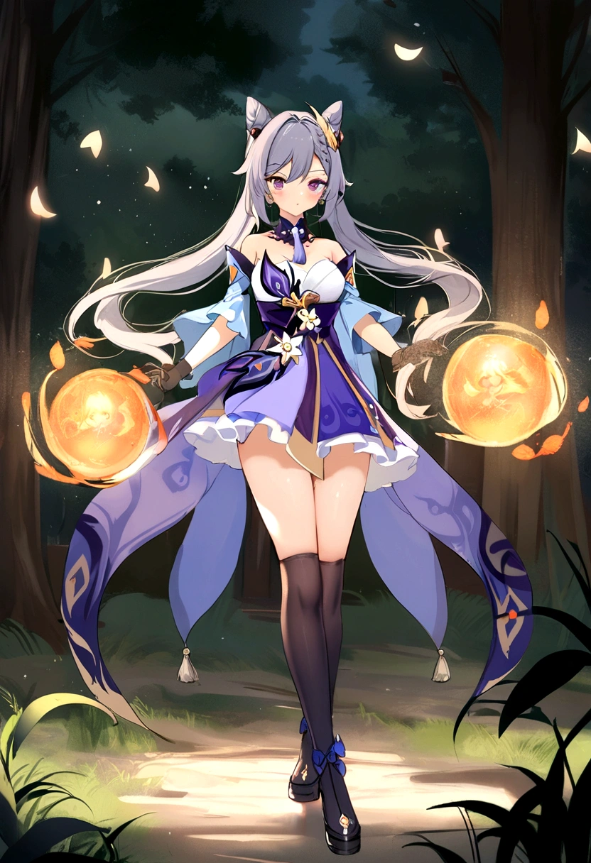 anime girl in a purple and black outfit standing in front of a forest, keqing from genshin impact, zhongli from genshin impact, heise jinyao, ayaka genshin impact, anime moe artstyle, black - haired mage, demon slayer rui fanart, ayaka game genshin impact, yun ling, inspired by Song Maojin