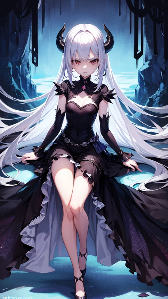 Loli Dragon Girl Small Graceful Clothes Fantasy Queen, little, Full Height Gothic, elegant, Harsh, angry, cold, dragon, Full length, lace