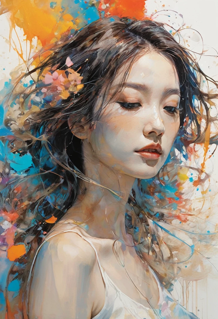 Abstract expressionist Photography abstract beauty, centered, (looking at camera), near perfection, dynamic, moonlight, highly detailed, artstation, concept art, smooth, sharp focus, art by Carne Griffiths and Wadim Kashin. Vibrant brushstrokes, bold colors, abstract forms, expressiveness, emotions, official art, unified 8k wallpapers, ultra realistic photograph, ultra-detailed, beautiful and aesthetic, masterpieces, best quality, (zentangle, mandala, tangled, tangled), (fractal art: 1.3),extremely detailed, dynamic angles, ((cowboyshot)), vibrant colors, romanticism, by James Jean, Robbie Devi Antonio, Rose Tran, Frances · Bacon, Michal Mraz, Adrian Gurney, Petra Cortright, Gerhard Richter, Takato Yamamoto, Ashley Wood, world ending, ecstasy of beautiful wiring, translucent glowing powered prism, outstretched hand to holds,