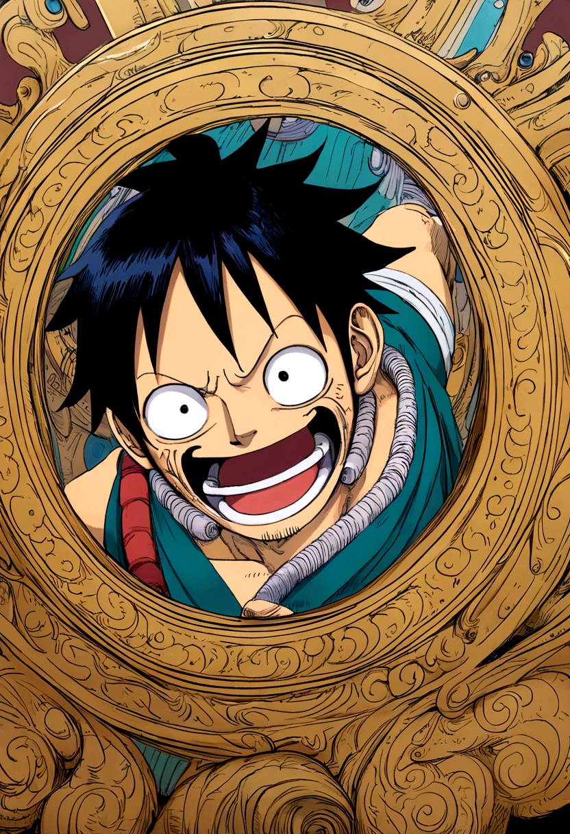 Made one anime guy which should look like misxture of monkey d luffy from one piece and naruto from naruto