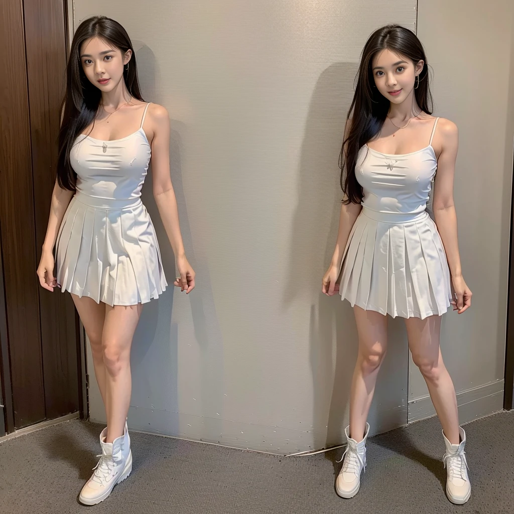 (moon light cotton colthing), (spaghetti strap t-shirt), (Satin, silk, chiffon), twinsies、The ultra-detailliert, (knee-length outfit), (flared dress), (moon light non-reflective fabric for making dresses), (one-piece dress), (wedding dress in moonlight hue), (the summer wedding strapless dress short), (a girl pretty girl with perfect figure), (strapless dress), (cotton spaghetti-strap top :1.2), (white sneakers), (a pair of white leather boots, highly detailed boots), (short upper chest :1.5), (Expose cleavage :1.2), (pectoral muscles are large :1.5), (full breasts), (round breasts), (upper breasts are firm and round :1.7), (breast cleft), (lower breasts short), (two shoe ends), (two shoe toes) ,(standing), (asian girl princess), (seamless dress), (leg, thighs, stand), (bare shoulders), (bare arms), (she is walking), (The best quality real textured skin: 1.4), (photo in the night), (high and round breasts), (smooth fabric), (wollen upper breasts), (short lower breasts), (model's figure), (a picture of a proportionate physique), (dress full thigh), (Scottish pleated skirt), (knee-length outfit), (Lower breasts short :1.3), (cotton spaghetti-strap top), (A hem full flared skirt), (Hem full flared dress), (Muscules shin), (large legs), (long shins :1.5) , (large shins :1.5), (one-piece skirt), (large calves), (large knees), (knee gap), (white sneakers), (a pair of white leather boots, highly detailed boots), (32K,1 20-year-old girl, The light from the rear room is backlit, Ray traching), (standing), (Scottish pleated skirt), (standing), (Scottish pleated skirt), (standing), (Scottish pleated skirt), (standing), (Scottish pleated skirt), (standing), (Scottish pleated skirt), (knee-length outfit), (knee-length outfit), (Scottish pleated skirt), (A hem full flared skirt), (Scottish pleated skirt), (A hem full flared skirt), (Scottish pleated skirt), (A hem full flared skirt), (Scottish pleated skirt)