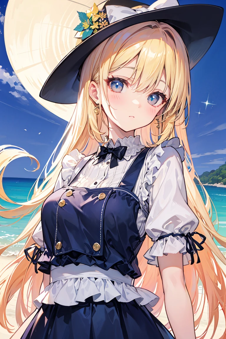 黄色い透明なSwimwear、beautiful girl、Beach、Sandy Beach、Ocean、Swimwear、White、Beachパラソル