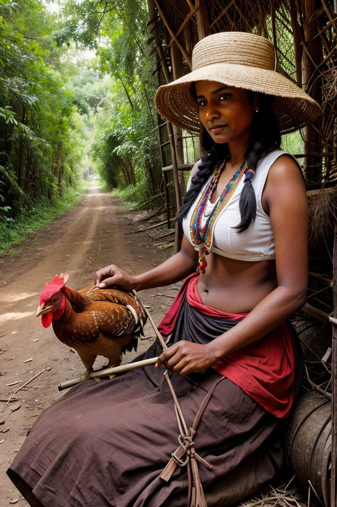 Indian ridding a hen