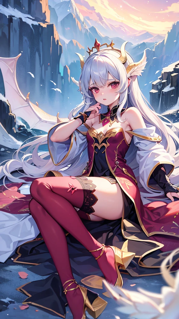 Dragon Girl Small Graceful Clothes Fantasy Queen, little, Full Height Fantasy, Queen, elegant, Harsh, cold, dragon, Full length, lace, , loli