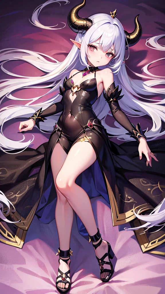 Loli Dragon Girl Small Graceful Clothes Fantasy Queen, little, Full Height Fantasy, Queen, elegant, Harsh, cold, dragon, Full length, lace, , loli, Queen, rich, a lot of jewelry