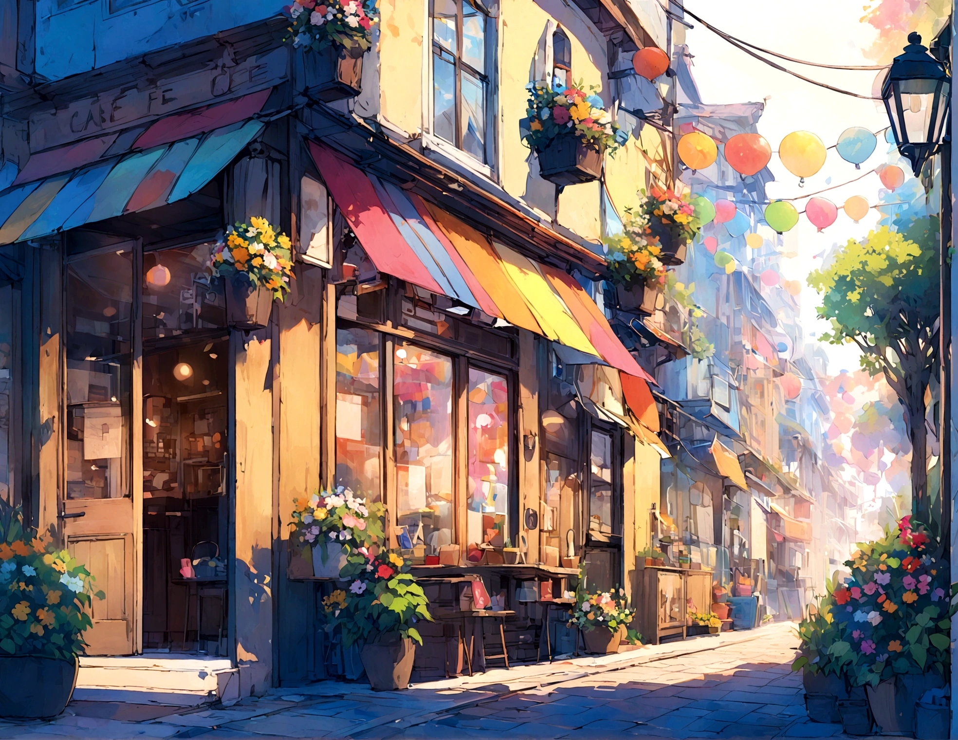 Cafe、Colorful landscapes