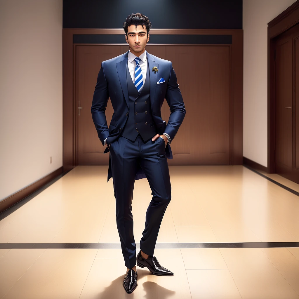 arafed man in a suit standing on a striped floor, full body photogenic shot, dressed in a jodhpuri suit, candid picture, full body in camera, full body model, full body picture, full body photgraph, with lovely look, profile pic, with a cool pose, candid photo, background is heavenly, handsome man, with accurate face, formal attire