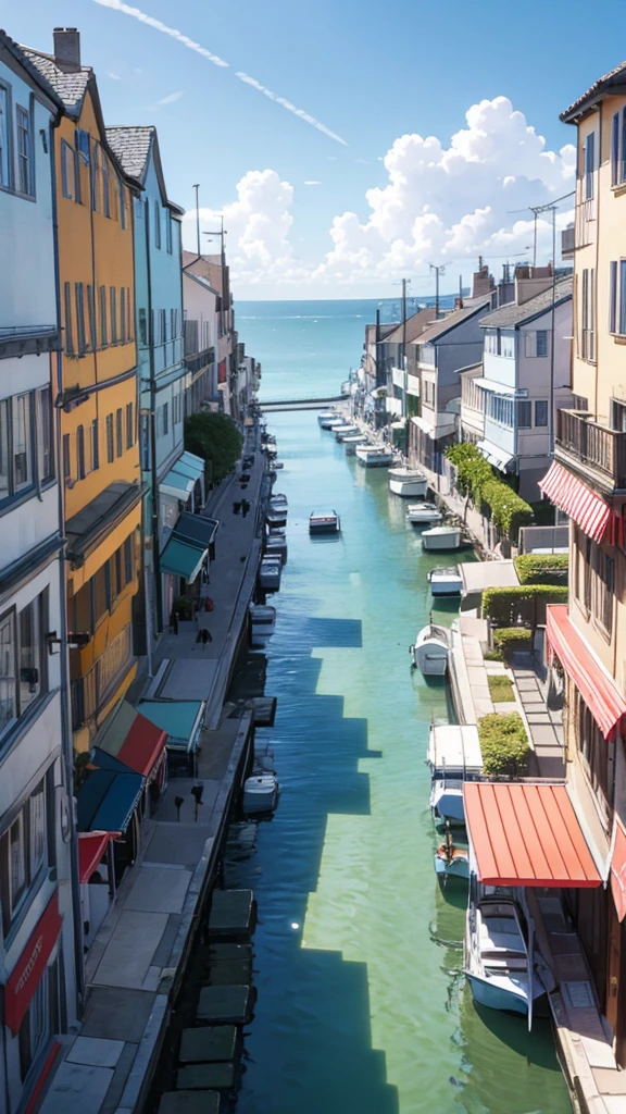 Seaside town background