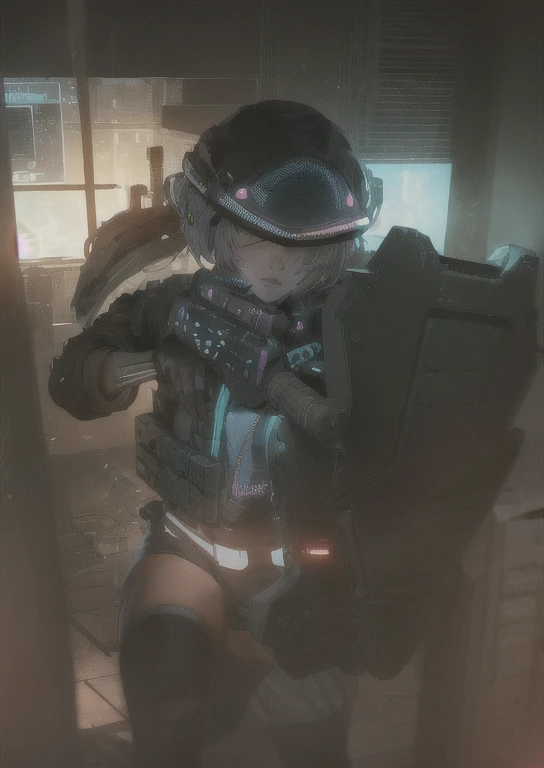 ((La mejor calidad)), ((obra maestra)), (muy detallado:1.3), ..............3D, Beautiful (cyberpunk:1.3) Mujer hacker, peinado corto,pelo corto, Volver al visor, cabello grueso, Terminal de ordenador operativo, Pantalla montada en la cabeza, computer server, Pantalla LCD, fiber optic cable, Logotipo de la empresa, HDR (High Dymanic Range), Trazado de rayos, NVIDIA RTX, Super resolution, Irreal 5, Subsoil Scatter, Textura PBR, Post-procesamiento, Anisotropic filtering, profundidad de campo, maximum sharpness and sharpness, Texturas multicapa, Albedo y Highlight Maps, Sombreado de superficies, Accurate simulation of light-material interactions, proporciones perfectas, Renderizado de octanaje, duotone lighting, ISO bajo, balance de blancos, Regla de los tercios, amplia apertura, 8K RAW, efficient sub-pixels, sub-pixel convolution, glow particles, dynamic pose