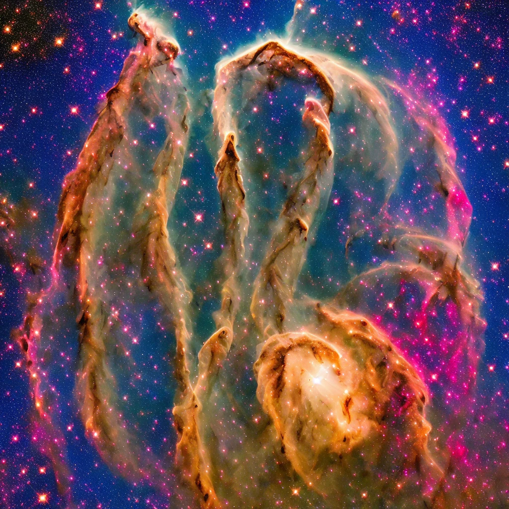 Colorful space nebula photo, Very detailedな, Vibrant colors, Realistic, cloudy, It was foggy, (Blue Yellow Red), Professional photography, Dynamic Light, Photorealistic, hyperRealistic, Very detailed, High detail, Realistic shadows and highlights, Photo Quality, Sharp Edges, High resolution, high quality, professional camera, Natural light, Depth of written boundary, Image clarity, Sharp focus,(Bright primary colors:1.5),flashy,explosion.(大explosion:1.4),Milky Way