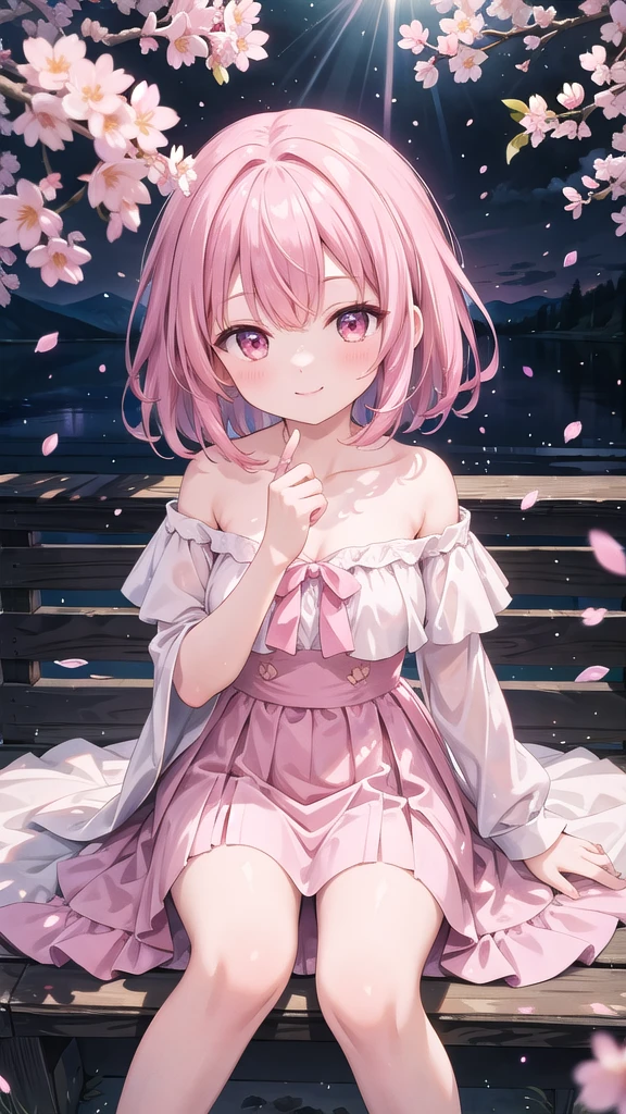 Anime girl with pink hair and pink dress in the park, Cute girl anime visuals, Haruno sakura, Smooth anime CG art, shirabii, Splash Art Anime Loli, Happy smile, sayori, Cute Anime Girl, Anime Best Girl, [[[[smile wickedly]]]], Happy girl, Half Yamada