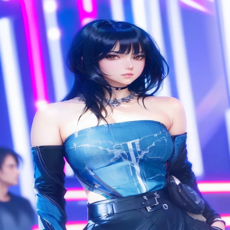 anime girl with black hair and brown eyes wearing a choke, anime realism style, beautiful anime portrait, portrait anime girl, detailed portrait of anime girl, semirealistic anime style, s anime art style, girl with black hair, fubuki, anime style portrait, realistic anime artstyle, portrait of an anime girl, beautiful anime art style, realistic anime art style, Mikasa