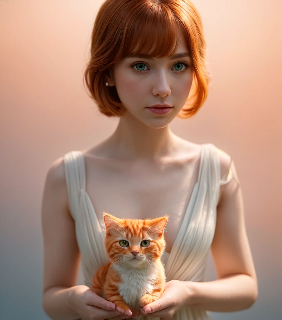 Stills of cute little orange cat，Has fantastic eyes, Volumetric Light, Surrealism, Intricate details, illustration, , watercolor, 卡Wow伊赤壁,  Wow!, Shallow and deep, pastel color palette, soft light, Simplicity, Modern, Digital , Art work：Lois van Baarle、Ross Tran and Artgerm, Popular content on artstation hq, Very detailed . Shallow and deep, 小illustration, Very detailed, High Budget, Bokeh, Widescreen, Moody, epic, Gorgeous, Film Grain, Granular