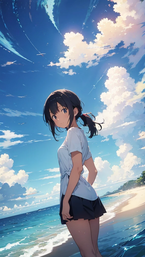 Your Name　Ocean　background　People in the distance