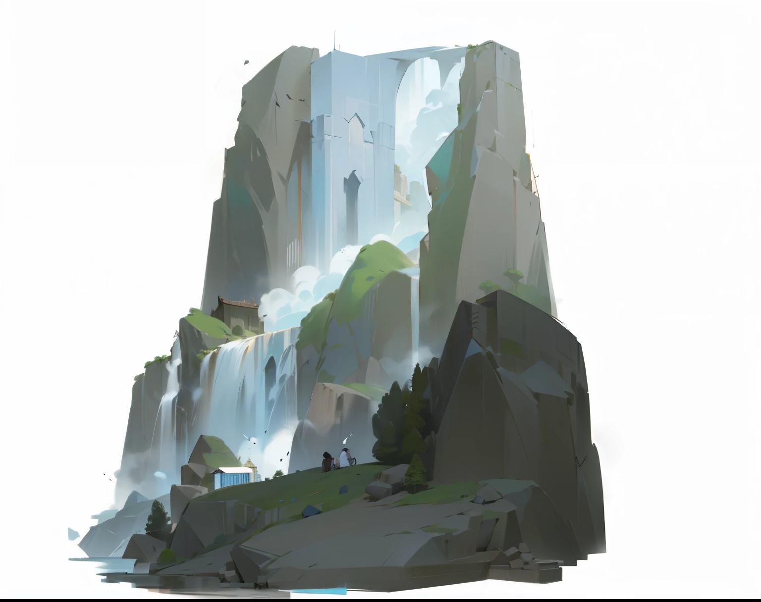 high quality, ,Meticulous portrayal,Clear structure,Clear structure的,Precise construction,,,Fall,Stone,Mountain,Local scene