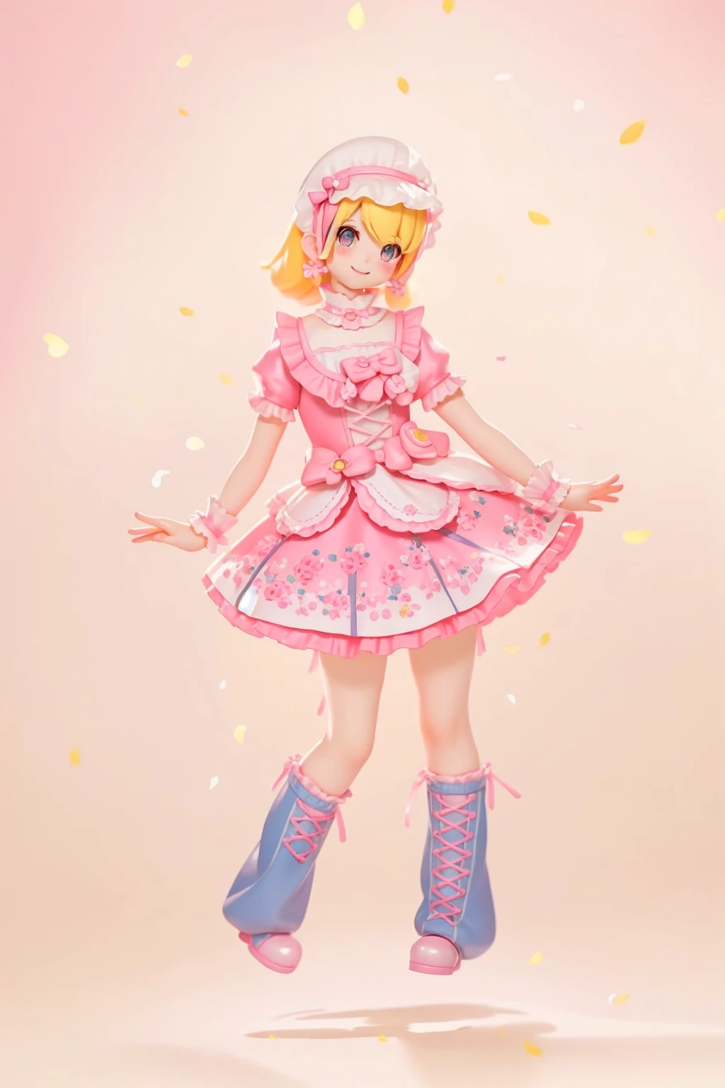Reality、Blind Box、《Q version girl》(Wear pink short sleeves,Pink Lolita dress,Bow,Yellow hair,Smile)