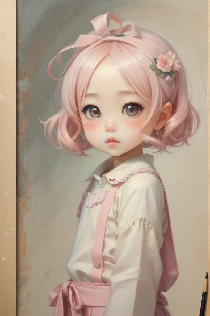 Chibi Character, tickle, kind, Pretty lips, What's that？, pastelカラーの鎧, Deformation, Jan 08k, art, beautiful,  pastel, Authenticity, original, masterpiece, highest quality, highest quality, beautiful そして 美的,
