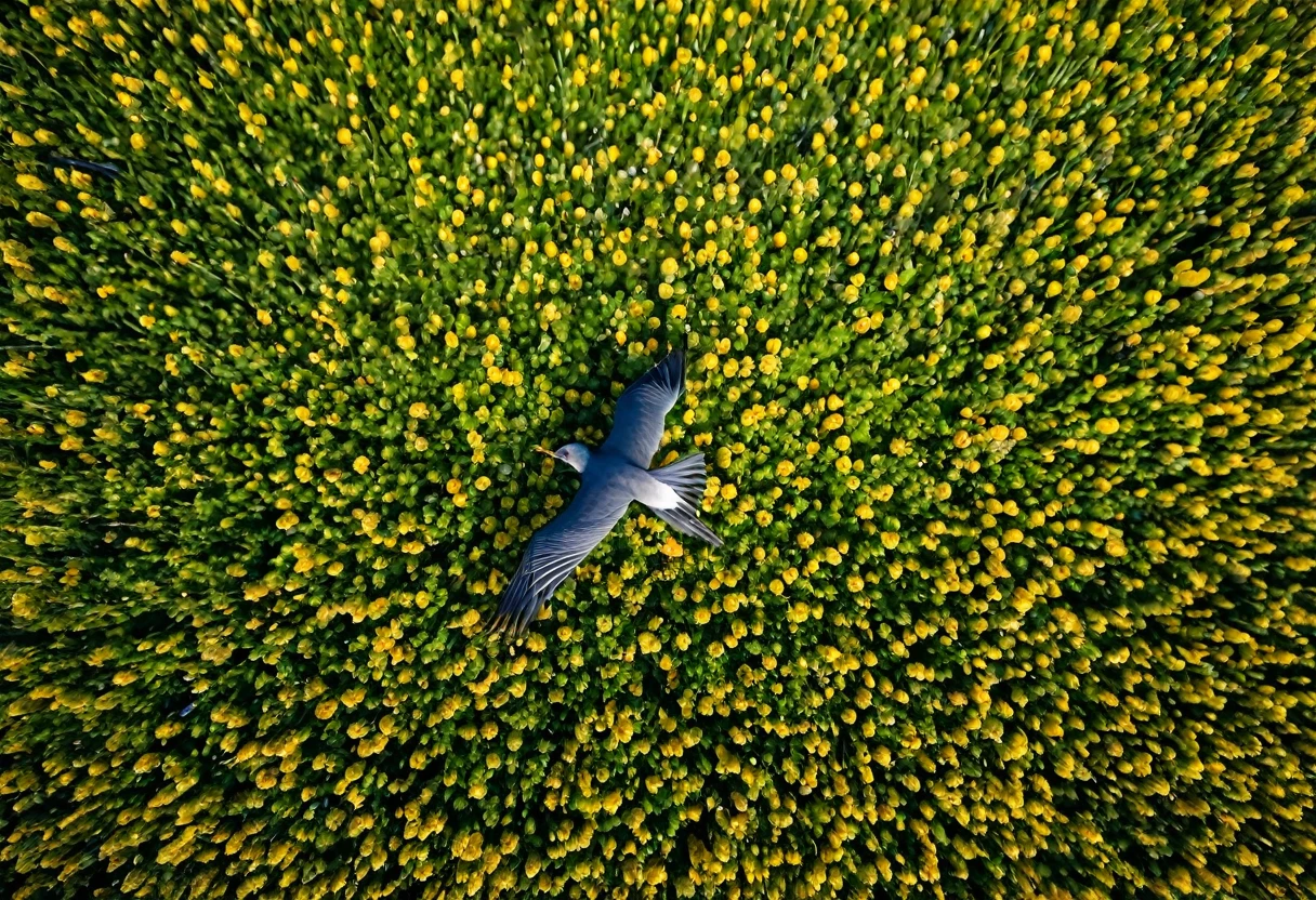 Photography，wide overhead shot，Bird&#39;s-eye view，Vision，White bird，飞翔的White bird，Bird，许多Bird，8k，RAW，Detailed Details