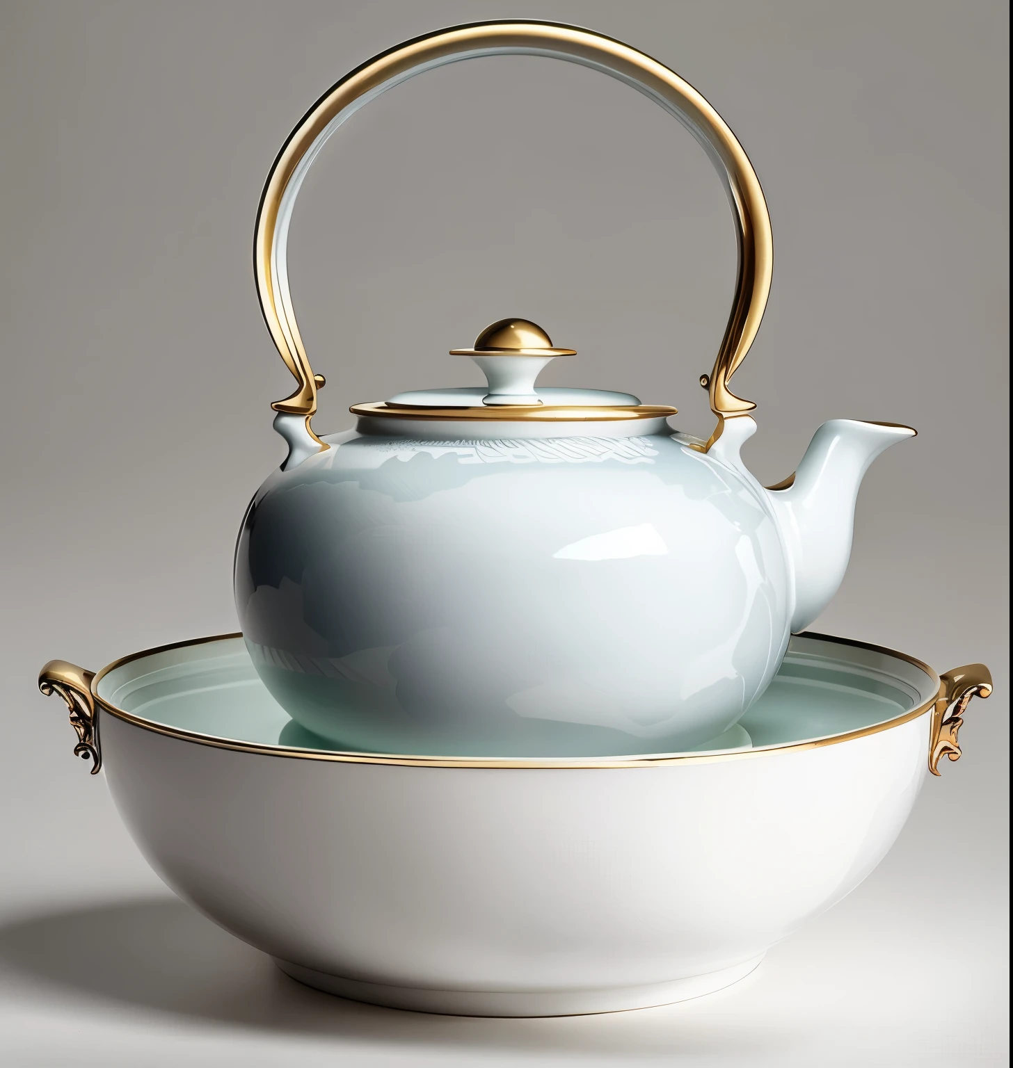 ((porcelain))，Chinese style，teapot，Minimalism，Glossy