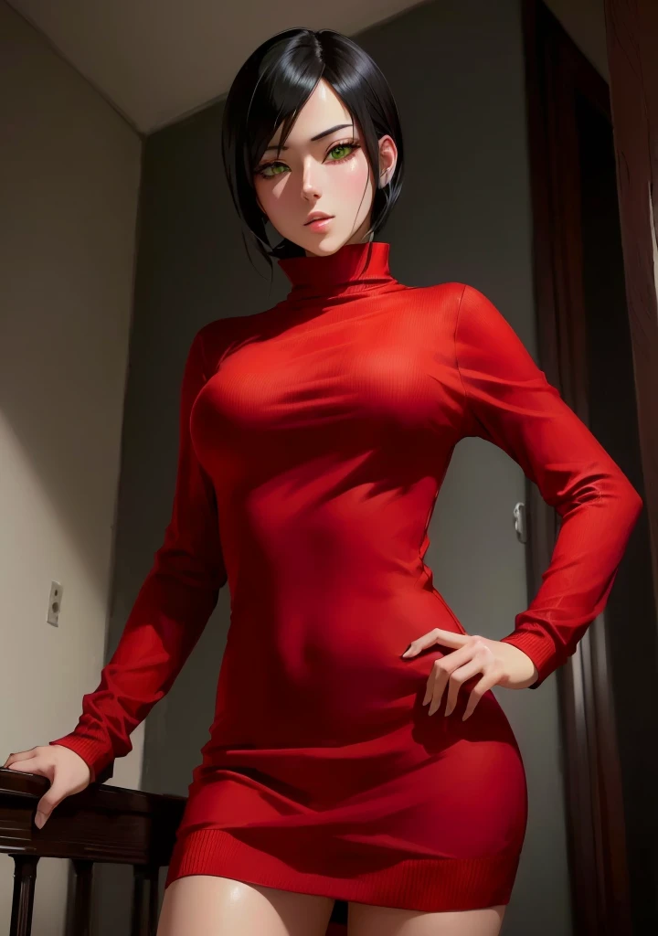 anime girl with black hair and Green eyes wearing a choke, anime realism style, beautiful anime portrait, portrait anime girl, detailed portrait of anime girl, semirealistic anime style, s anime art style, girl with black hair, fubuki, anime style portrait, realistic anime artstyle, portrait of an anime girl, beautiful anime art style, realistic anime art style, Mikasa