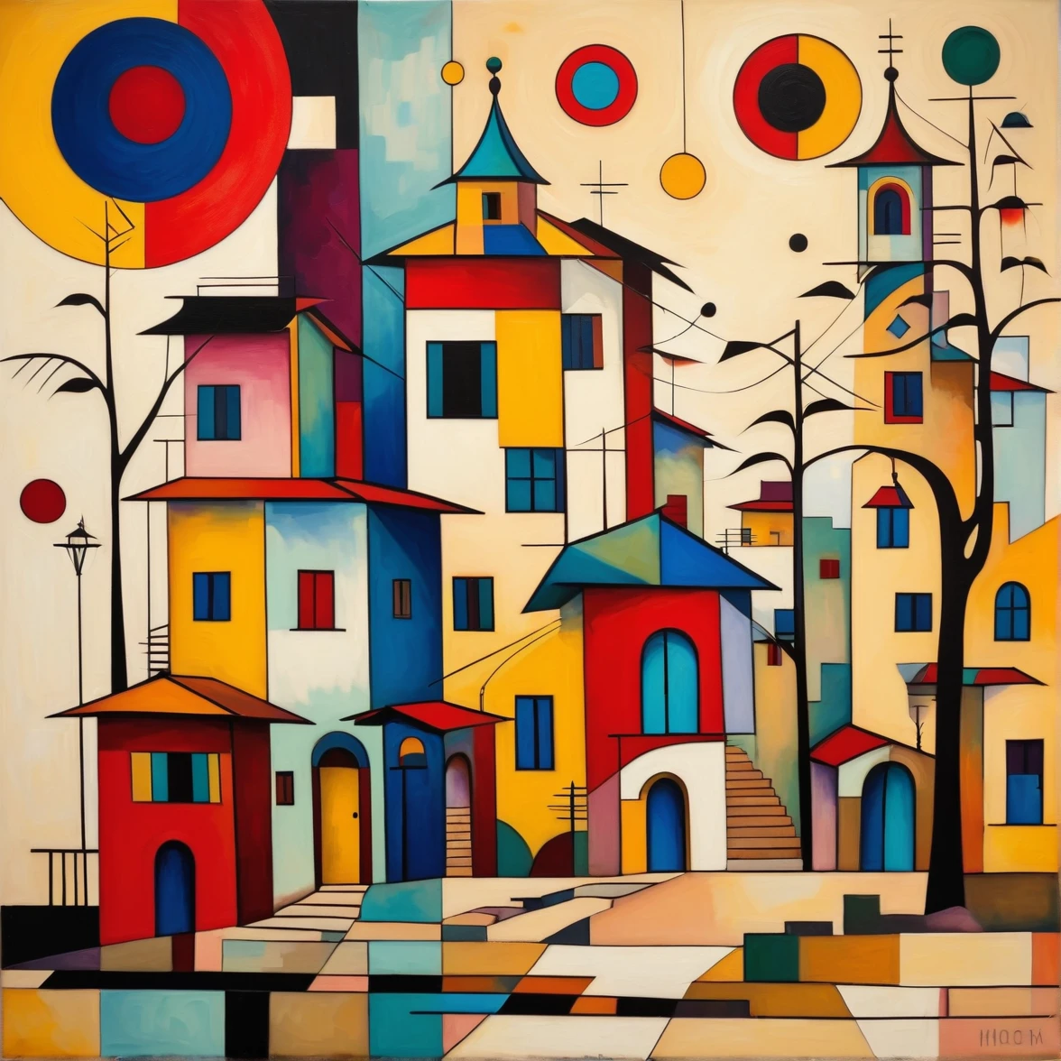 old Lome, Estilo Kandinsky, no estilo Picasso, intricado, detalhes extremamente altos, (projeto plano:1.5)