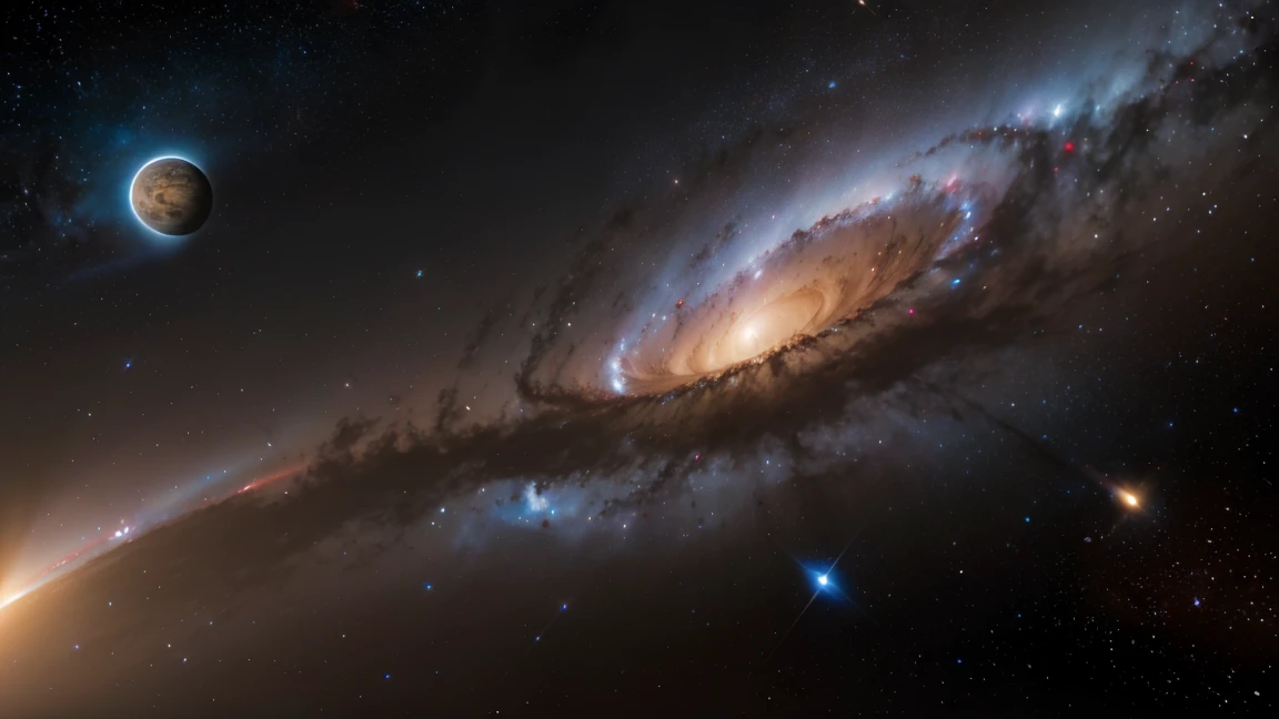 masterpiece, best quality, high quality, extremely detailed CG unity 8k wallpaper, Depth of Field, HDR,,Photorealistic,extremely detailed, Intricate, High Detail, universe, space, galaxy, stars, planets, astronomy, cosmos, celestial, nebula, black hole, solar system, cosmic rays, supernova, deep space, astronomical objects