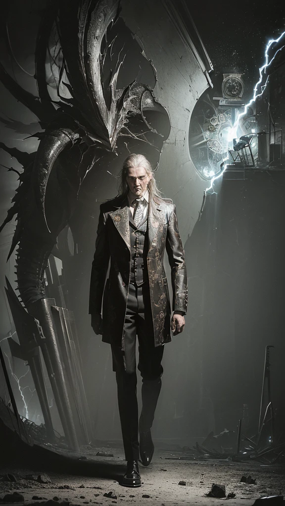 ，((((Conservative clothing design))))，((((Surreal, Surreal, Conservative Light, light, Chiaroscuro, Chiaroscuro, Ultra HD, Anatomically correct, High Detail, high quality, best quality, Super Detail, 16K，, 16K))))，，((((Tall and dangerous))))，，((((Tall and dangerous))))，，((((Tall and dangerous))))，，((((Clock machinery gear parts))))，((((Clock machinery gear parts))))，，((((Clock machinery gear parts))))，((((Broken time))))，，((((Broken time))))，，((((Broken time))))，，((((surrealist painter Dali))))，，((((surrealist painter Dali))))，，((((surrealist painter Dali))))，，((((faceless monster))))，，((((faceless monster))))，，((((faceless monster))))，，，((((Broken Lightning⚡))))，，，((((Broken Lightning⚡))))，，，((((Broken Lightning⚡))))，，((((A bleak future))))，((((A bleak future))))，((((A bleak future))))，((((Full body portrait))))，((((Full body portrait))))，((((Full body portrait))))，
