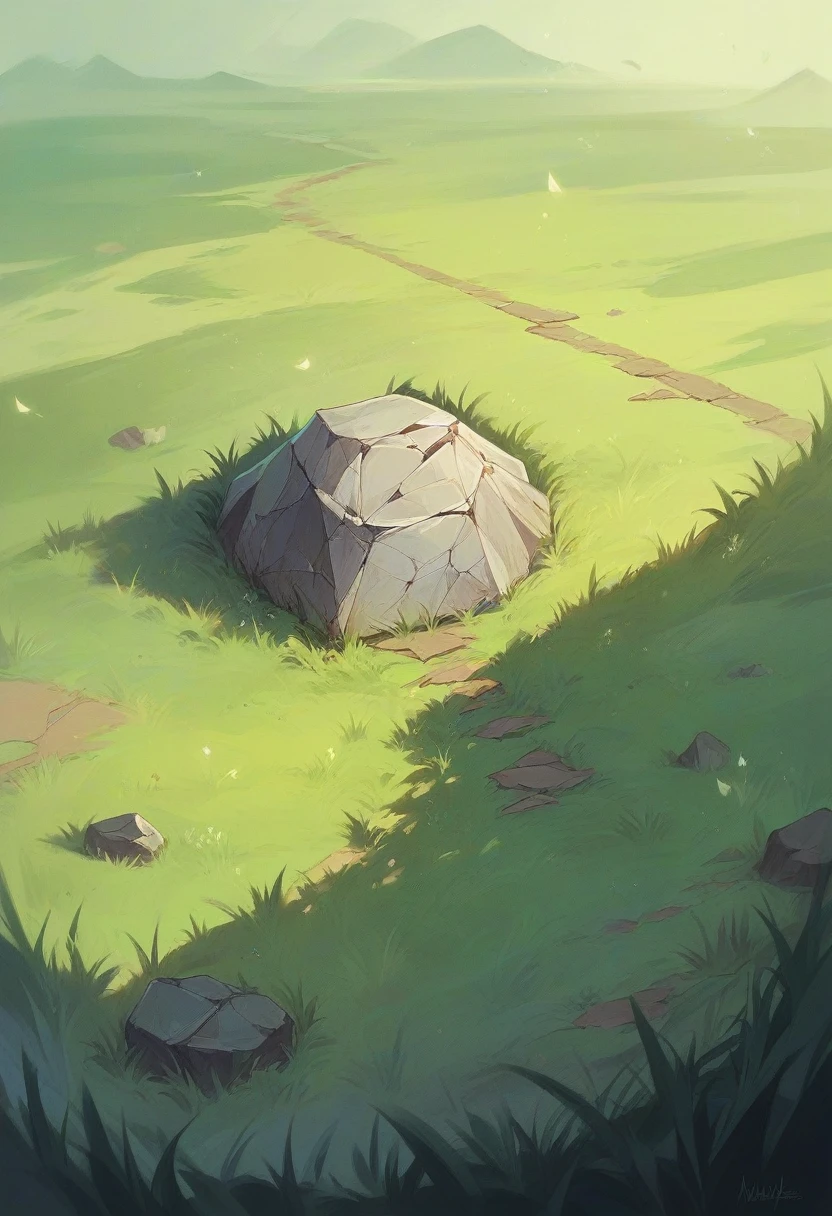 the texture of cracked earth with grass, top view