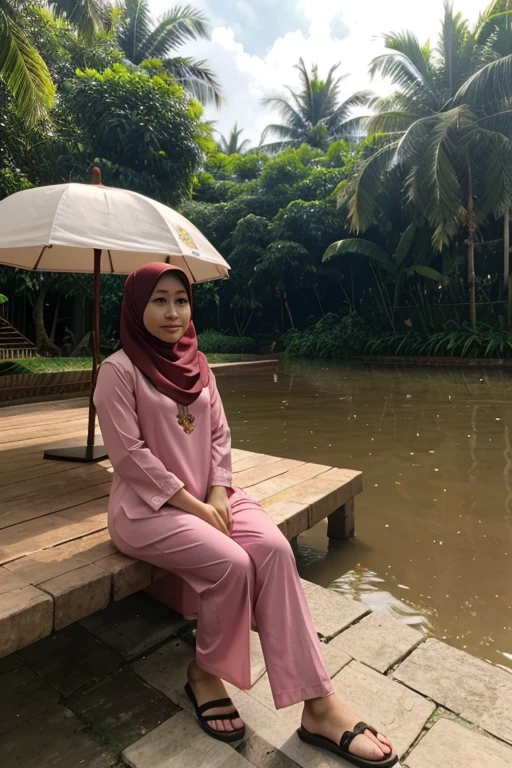 saya bisa membantu Anda membayangkan suasana di taman dengan deskripsi tersebut! Bayangkan seorang wanita berambut pendek, mengenakan baju berwarna pink dengan lengan panjang, dan celana hitam, duduk di sebuah taman. Mungkin dia duduk di bangku taman yang terbuat dari kayu, dengan latar belakang pepohonan yang memberikan bayangan dan kesejukan. Udara mungkin terasa segar, dengan aroma bunga-bunga di sekitar taman. Suasana mungkin tenang, dengan bunyi riuh pepohonan dan mungkin juga suara burung yang bernyanyi di kejauhan. Wanita tersebut mungkin tengah menikmati momen sendiri, merenung, membaca, atau sekadar menikmati alam di sekitarnya. Bagaimana, apakah Anda dapat membayangkan dengan jelas?



