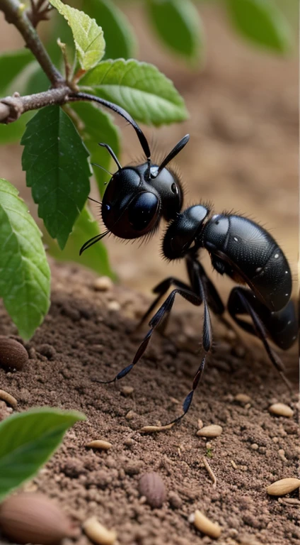 The little ant was amazed. The orchard was brimming with apples, berries, and nuts. Andy knew this discovery would help his colony immensely. Although the food was too large for him to carry, Andy didn’t give up. He took a small piece of berry and started his journey back to the anthill.
