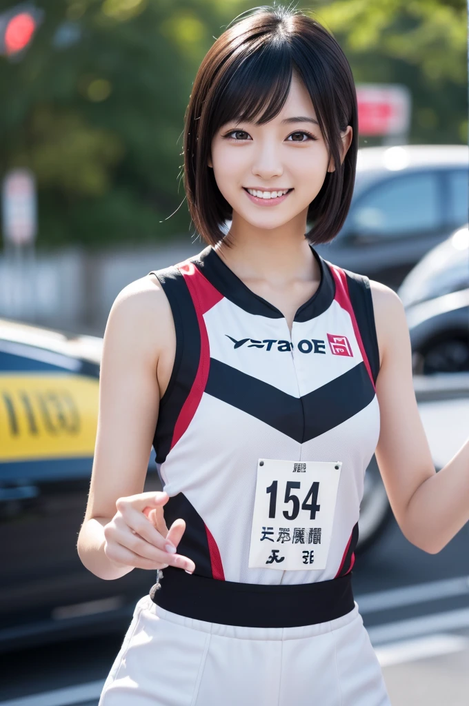 最high quality,Very detailed,finely,High resolution,8k wallpaper,Perfect dynamic composition,Young Japanese Woman,Age 25, Black Hair, thin, 4K, 8k, high quality, beauty, smile, Beautiful Eyes, Characterized by simplicity, High resolution,1 person,Japanese Idols,Race Queen