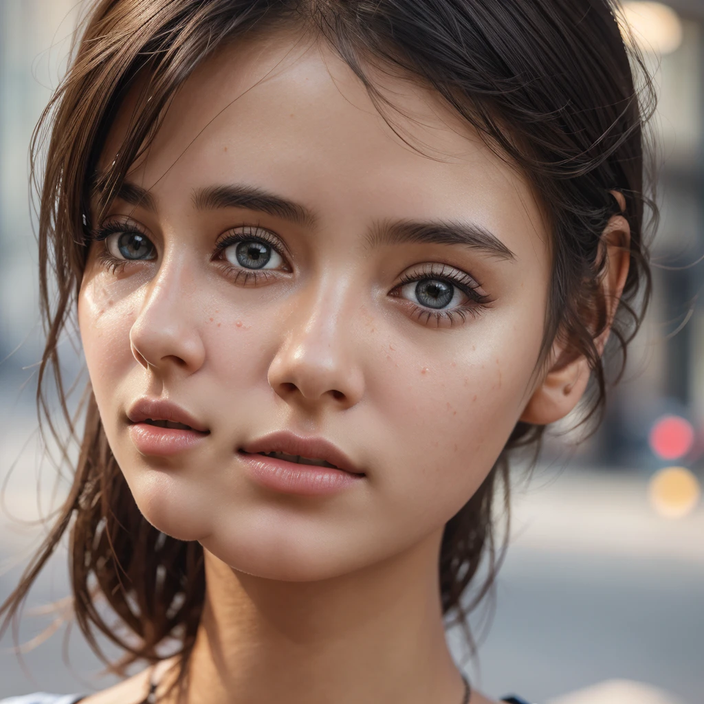 1girl, cute young skinny girl, realistic photo, detailed face, high quality, masterpiece, 4k, hyper detailed skin, delicate facial features, beautiful eyes, luscious lips, sharp focus, natural lighting, urban street setting, photorealistic, intricate details, vivid colors, cinematic lighting