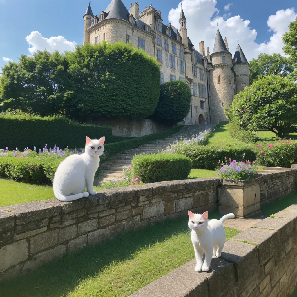 (AI-generated images at their full potential)(Ultra high definition)Slow motion、8K video(Cat living in a castle)(15th century France)(Medieval Europe)、(Lots of white space)、PhotoReactive、moderate、
