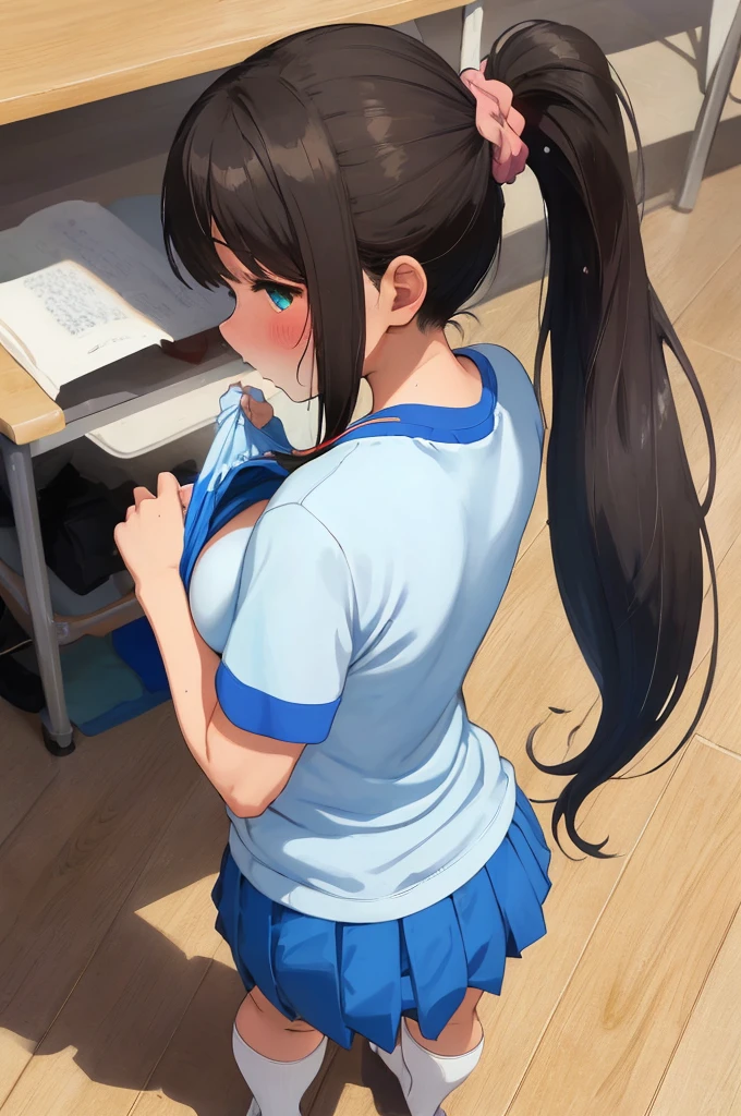 [WAI-ANI-NSFW-PONYXL:100],
score_9, score_8_up, score_7_up, score_6_up, score_5_up, score_4_up, masterpiece, best quality,
rating_explicit,

from above, from behind, back shot, back, ass,
1girl, 1man, hetero, all fours, pov, butt job, (ejaculation, projectile cum, bukkake, cum on body:1.3), penis on ass,
BREAK
, lolilack hair), ponytail, wavy hair, (hair between eyes:0.7), sideburns, flipped hair, (aqua scrunchie:1.0), (large breasts:1.2), aqua eyes, tareme,
half-closed eyes, heavy breathing, humid, blush, (spoken heart:1.2), trembling, (motion lines:1.2), motion blur around penis,
BREAK
blue buruma, school gym uniform, white shirt,
(shirt lift:1.3), ,
school gym, wooden floor,

