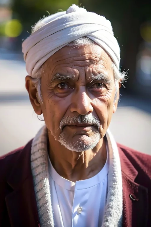 Indian handsome old man, realistic